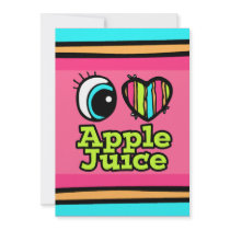 Bright Eye Heart I Love Apple Juice Personalized Announcement