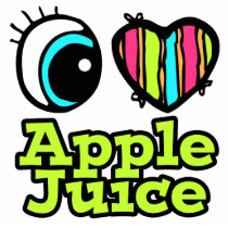 Bright Eye Heart I Love Apple Juice Photo Cut Outs