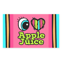 Bright Eye Heart I Love Apple Juice Rectangular Sticker