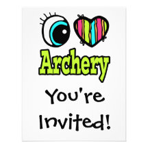 Bright Eye Heart I Love Archery Personalized Announcement