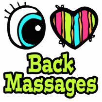 Bright Eye Heart I Love Back Massages Acrylic Cut Outs
