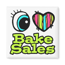 Bright Eye Heart I Love Bake Sales Magnets