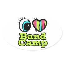 Bright Eye Heart I Love Band Camp Stickers