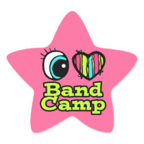 Bright Eye Heart I Love Band Camp Stickers