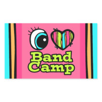 Bright Eye Heart I Love Band Camp Rectangle Stickers