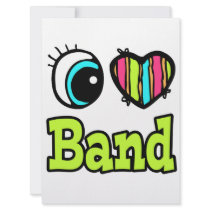 Bright Eye Heart I Love Band Invitation
