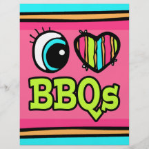 Bright Eye Heart I Love BBQs Flyer
