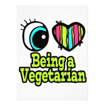 Bright Eye Heart I Love Being a Vegetarian Invites
