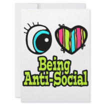 Bright Eye Heart I Love Being Anti-Social Custom Announcements