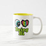 Bright Eye Heart I Love Being Bi Coffee Mugs