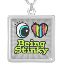 Bright Eye Heart I Love Being Stinky Pendant