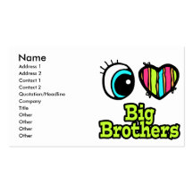 Bright Eye Heart I Love Big Brothers Business Card Templates