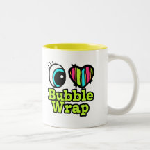 Bright Eye Heart I Love Bubble Wrap Coffee Mugs