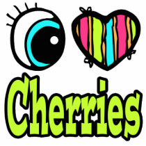 Bright Eye Heart I Love Cherries Acrylic Cut Outs