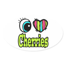 Bright Eye Heart I Love Cherries Stickers