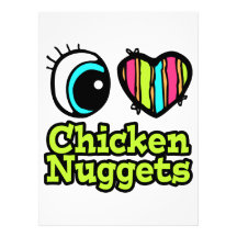 Bright Eye Heart I Love Chicken Nuggets Invitation