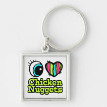 Bright Eye Heart I Love Chicken Nuggets Key Chain