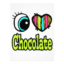 Bright Eye Heart I Love Chocolate Custom Invitation