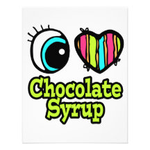 Bright Eye Heart I Love Chocolate Syrup Custom Invitation