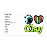 Bright Eye Heart I Love Clay Business Card Templates