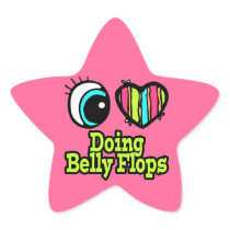 Bright Eye Heart I Love Doing Belly Flops Sticker
