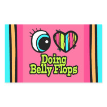 Bright Eye Heart I Love Doing Belly Flops Rectangle Stickers
