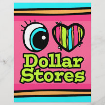 Bright Eye Heart I Love Dollar Stores Custom Flyer