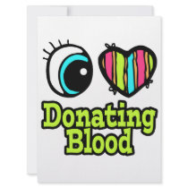 Bright Eye Heart I Love Donating Blood Personalised Announcements