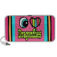 Bright Eye Heart I Love Dragonflies Laptop Speakers