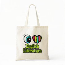 Bright Eye Heart I Love English Literature Tote Bag