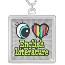 Bright Eye Heart I Love English Literature Custom Necklace