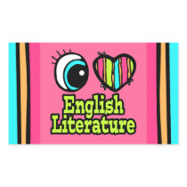 Bright Eye Heart I Love English Literature Sticker