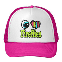 Bright Eye Heart I Love Fireflies Trucker Hats
