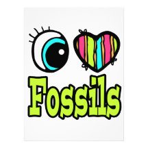 Bright Eye Heart I Love Fossils Personalised Invitation