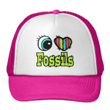 Bright Eye Heart I Love Fossils Trucker Hat