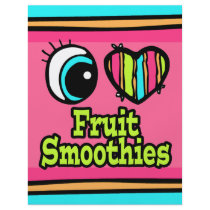 Bright Eye Heart I Love Fruit Smoothies Flyer Design