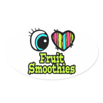 Bright Eye Heart I Love Fruit Smoothies Stickers