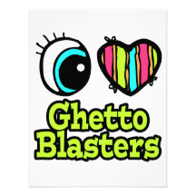 Bright Eye Heart I Love Ghetto Blasters Invitations