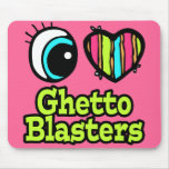 Bright Eye Heart I Love Ghetto Blasters Mousemat