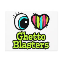 Bright Eye Heart I Love Ghetto Blasters Post Cards