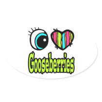 Bright Eye Heart I Love Gooseberries Stickers