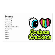 Bright Eye Heart I Love Graham Crackers Business Card Template