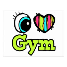 Bright Eye Heart I Love Gym Post Cards