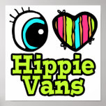 Bright Eye Heart I Love Hippie Vans posters