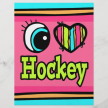 Bright Eye Heart I Love Hockey Flyers