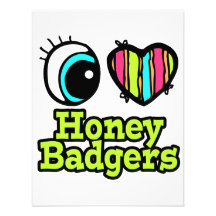 Bright Eye Heart I Love Honey Badgers Custom Invites