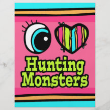 Bright Eye Heart I Love Hunting Monsters Full Color Flyer