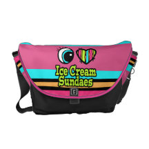 Bright Eye Heart I Love Ice Cream Sundaes Courier Bags