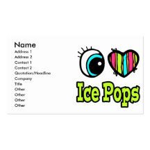 Bright Eye Heart I Love Ice Pops Business Cards