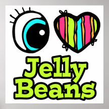 Bright Eye Heart I Love Jelly Beans Print